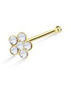 Flower Gem Shaped Silver Bone Nose Stud NSKD-11s